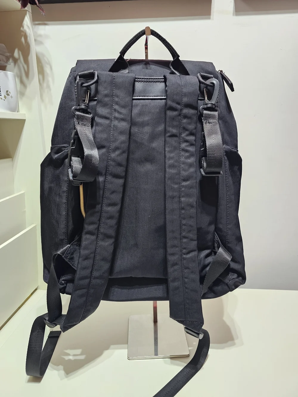 Black Canvas Diaper Bag Backpack - Classic